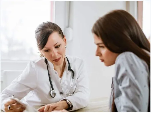 Female doctor consulting a woman during a women's health appointment at My Doctors Clinic, Surfers Paradise, Gold Coast