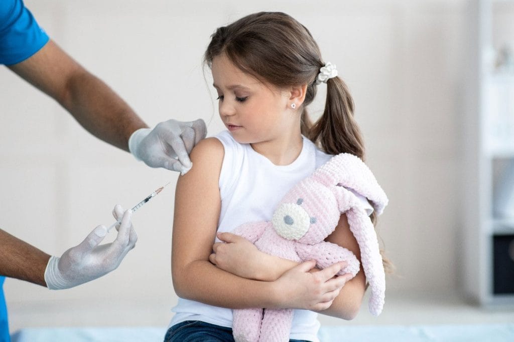 Young child having a childhood immunisation at My Doctors Clinic Surfers Paradise