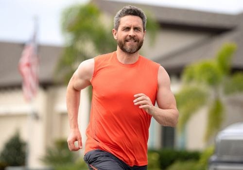 Man running outdoors representing mens health checks at a Surfers Paradise medical centre