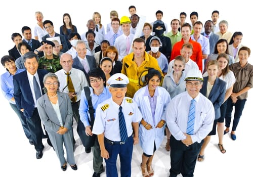 Group of workers in a range of occupational uniforms, representing pre employment medicals at My Doctors Clinic Surfers Paradise